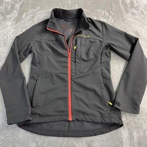 Helly Hansen Jacket Mens M Black Softshell Full Zip Fleece Lined Odin Hiking